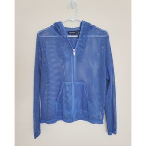 Catalina swim mesh swim cover hoodie blue